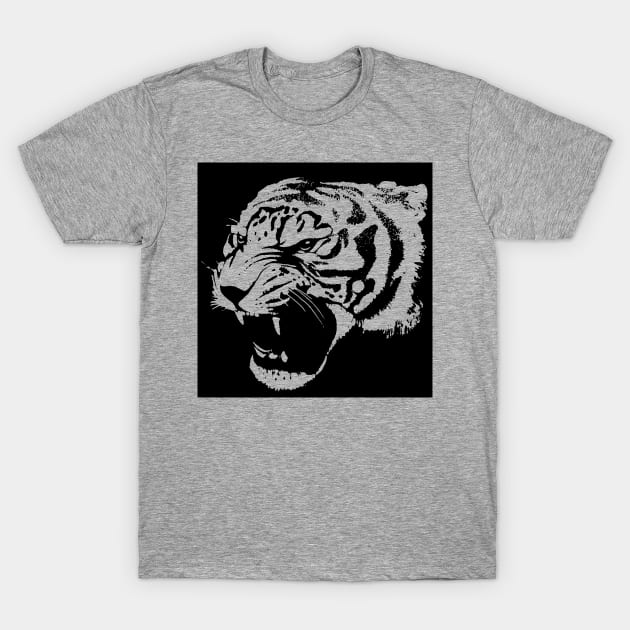 Tiger Head Silhouette T-Shirt by Tamie